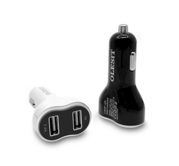 Dual USB car charger with LED display