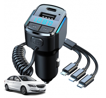 LSRISING 5.5W Car Quick Charger for iPhone 15 14 Xiaomi for Samsung QC3.0/FCP/SCP/AFC Type C Cigarette Lighter Bluetooth FM Transmitter