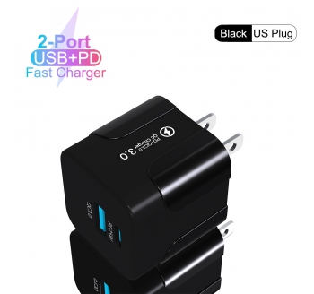 25W USB A+TYPE C home charger with type C to type C cable Macaron color